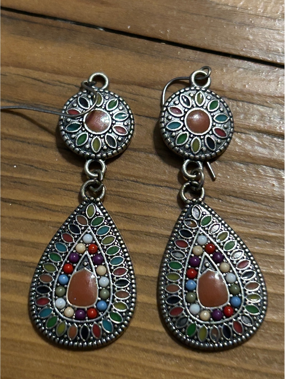 Vintage Style Multicolor Teardrop Dangle Earrings